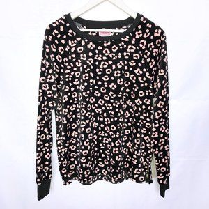 Kate Spade Animal Cheetah Print Velvet Long Sleeve Top